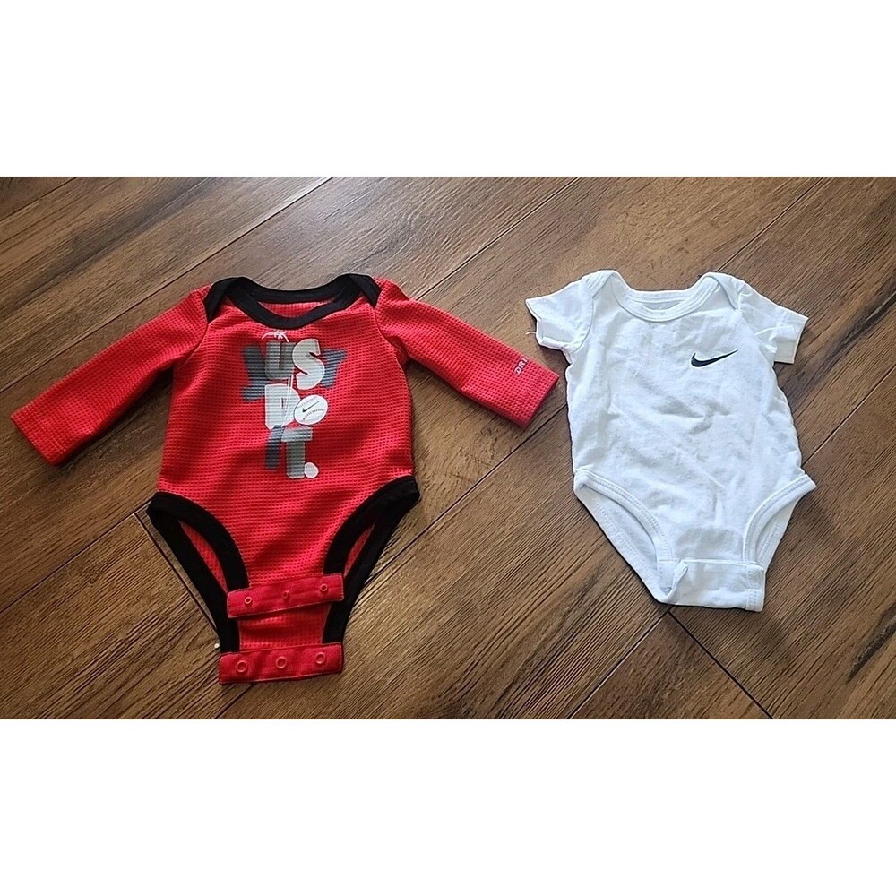 NIKE Sportswear Infant/Baby Boy's Layette/Bodysuit, 2-pack New Born
